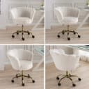WAHSON OFFICE CHAIRS Loungesessel Bürostuhl Weiß Kunstfell Bild 5