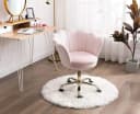WAHSON OFFICE CHAIRS Loungesessel Bürostuhl Kunstfell Drehstuhl Rosa Bild 1