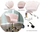 WAHSON OFFICE CHAIRS Loungesessel Bürostuhl Kunstfell Drehstuhl Rosa Bild 4
