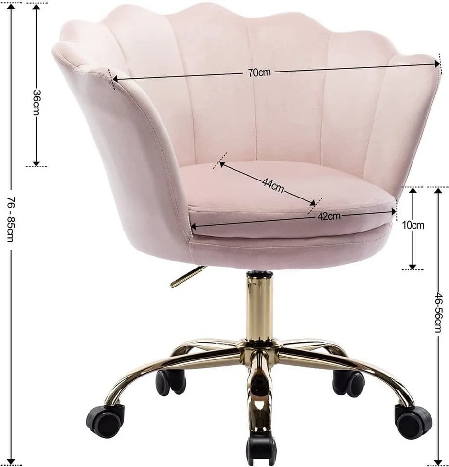 WAHSON OFFICE CHAIRS Loungesessel Bürostuhl Kunstfell Drehstuhl Rosa - Bild 5