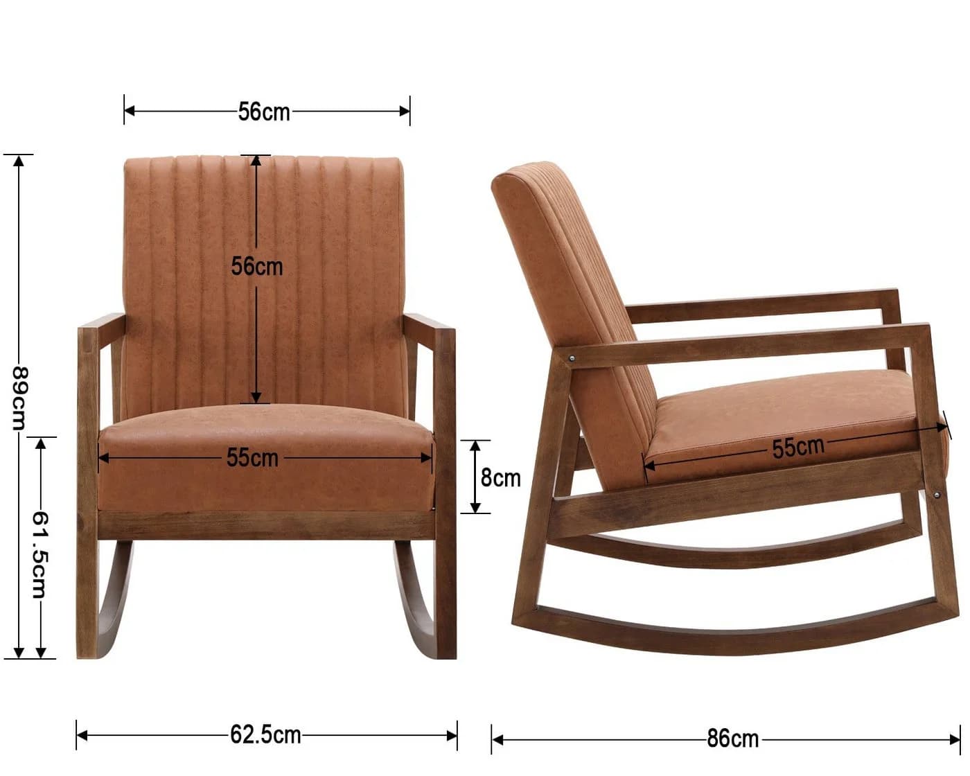 WAHSON OFFICE CHAIRS Schaukelstuhl Lederbezug - Bild 5