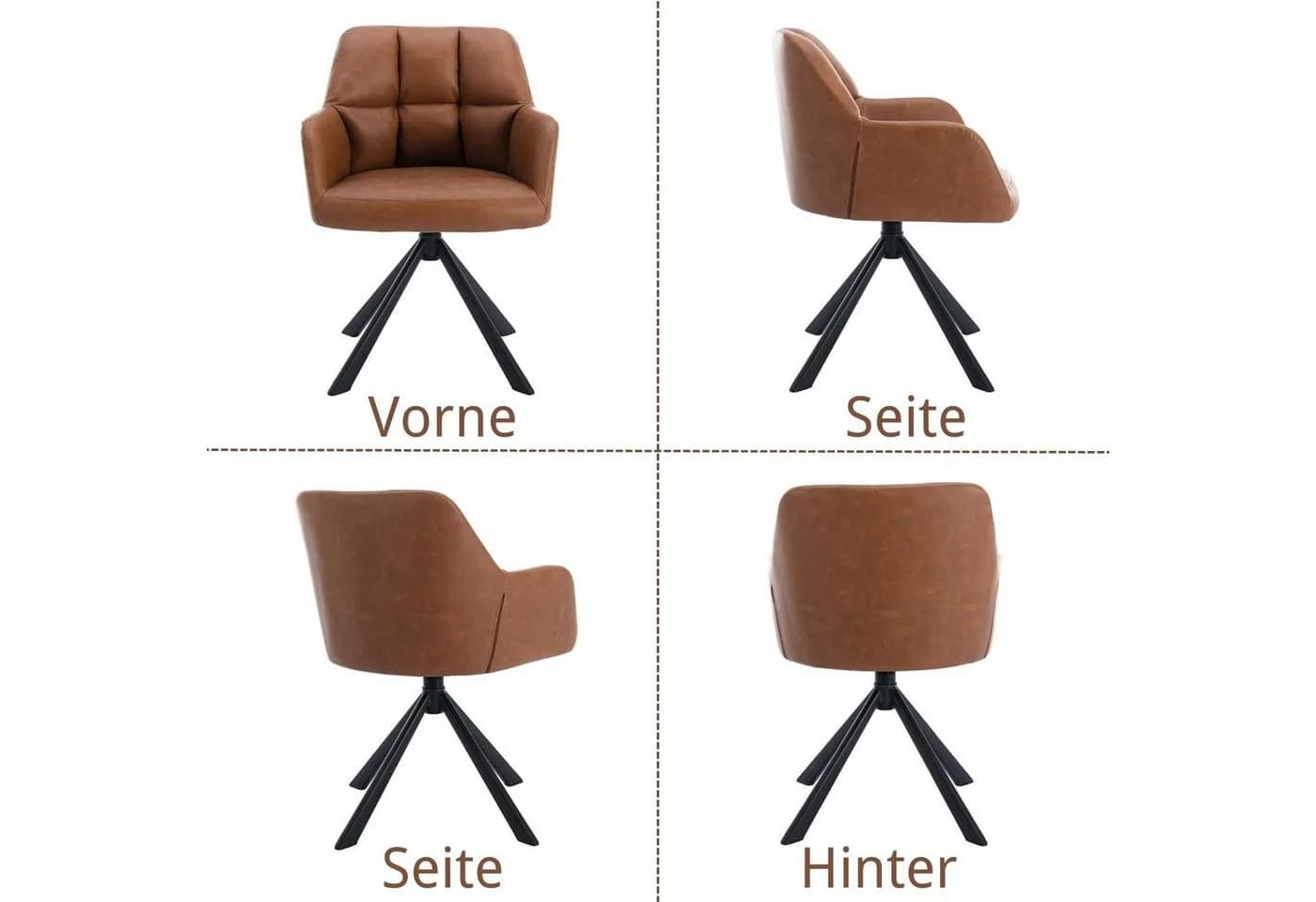WAHSON OFFICE CHAIRS Bürostuhl Braun Kunstleder - Bild 5