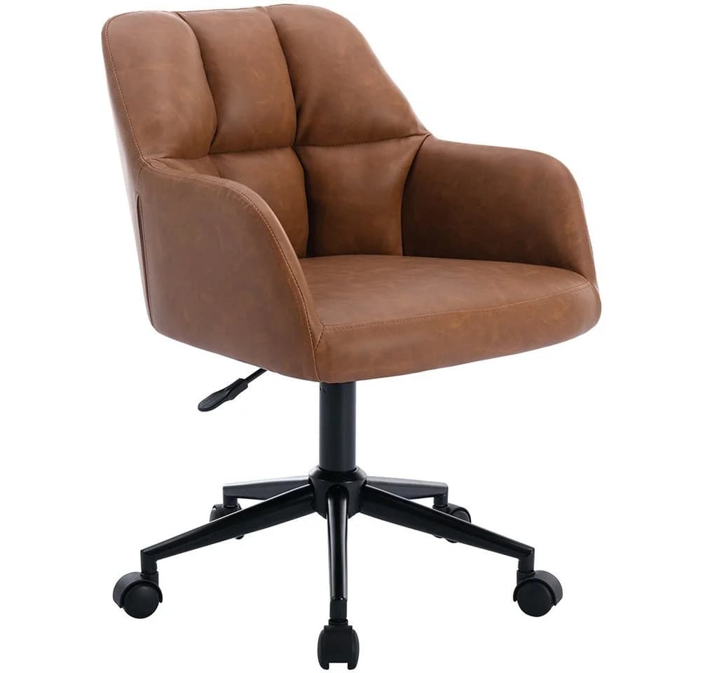 WAHSON OFFICE CHAIRS Bürostuhl Samt/Pu-Leder Drehstuhl Braun - Bild 2