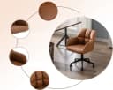 WAHSON OFFICE CHAIRS Bürostuhl Samt/Pu-Leder Drehstuhl Braun Bild 5