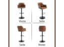 WAHSON Barhocker 2er Set Samtstoff Braun Bild 4