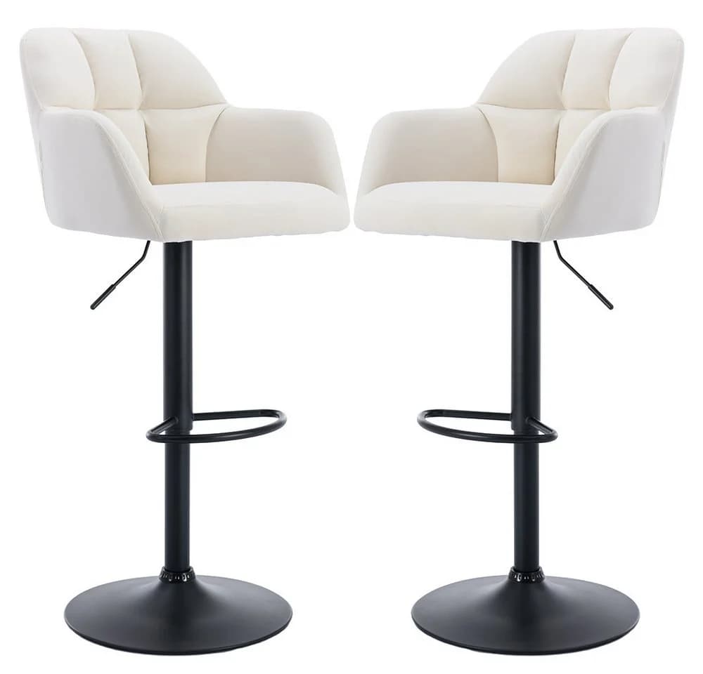 WAHSON OFFICE CHAIRS Barhocker 2er Set Samtstoff Thekenhocker - Bild 2