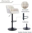 WAHSON OFFICE CHAIRS Barhocker 2er Set Samtstoff Thekenhocker Bild 3