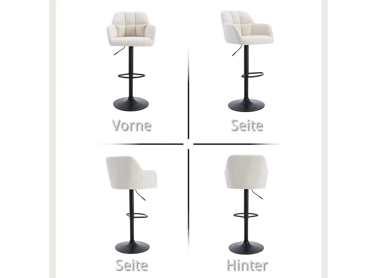 WAHSON OFFICE CHAIRS Barhocker 2er Set Samtstoff Thekenhocker - Bild 4