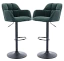 WAHSON OFFICE CHAIRS Barhocker 2er Set Grün Samtstoff Thekenhocker Bild 2