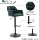 WAHSON OFFICE CHAIRS Barhocker 2er Set Grün Samtstoff Thekenhocker Bild 3