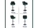WAHSON OFFICE CHAIRS Barhocker 2er Set Grün Samtstoff Thekenhocker Bild 4