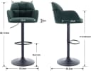 WAHSON OFFICE CHAIRS Barhocker 2er Set Grün Samtstoff Thekenhocker Bild 5