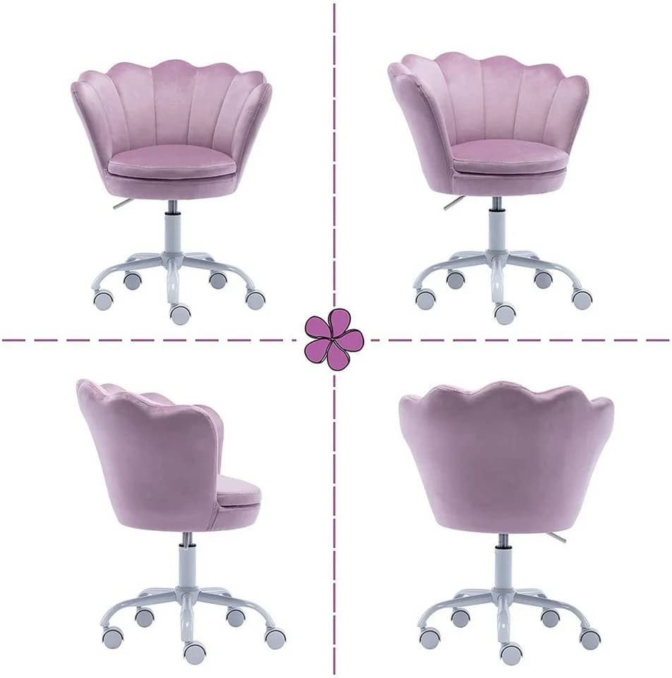 WAHSON OFFICE CHAIRS Loungesessel Samt Kinder Schreibtischstuhl Drehstuhl Violett - Bild 5