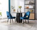 WAHSON OFFICE CHAIRS Esszimmerstuhl Samt 2er Set Blau Bild 1