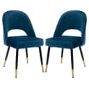 WAHSON OFFICE CHAIRS Esszimmerstuhl Samt 2er Set Blau Bild 2