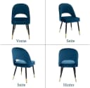 WAHSON OFFICE CHAIRS Esszimmerstuhl Samt 2er Set Blau Bild 4