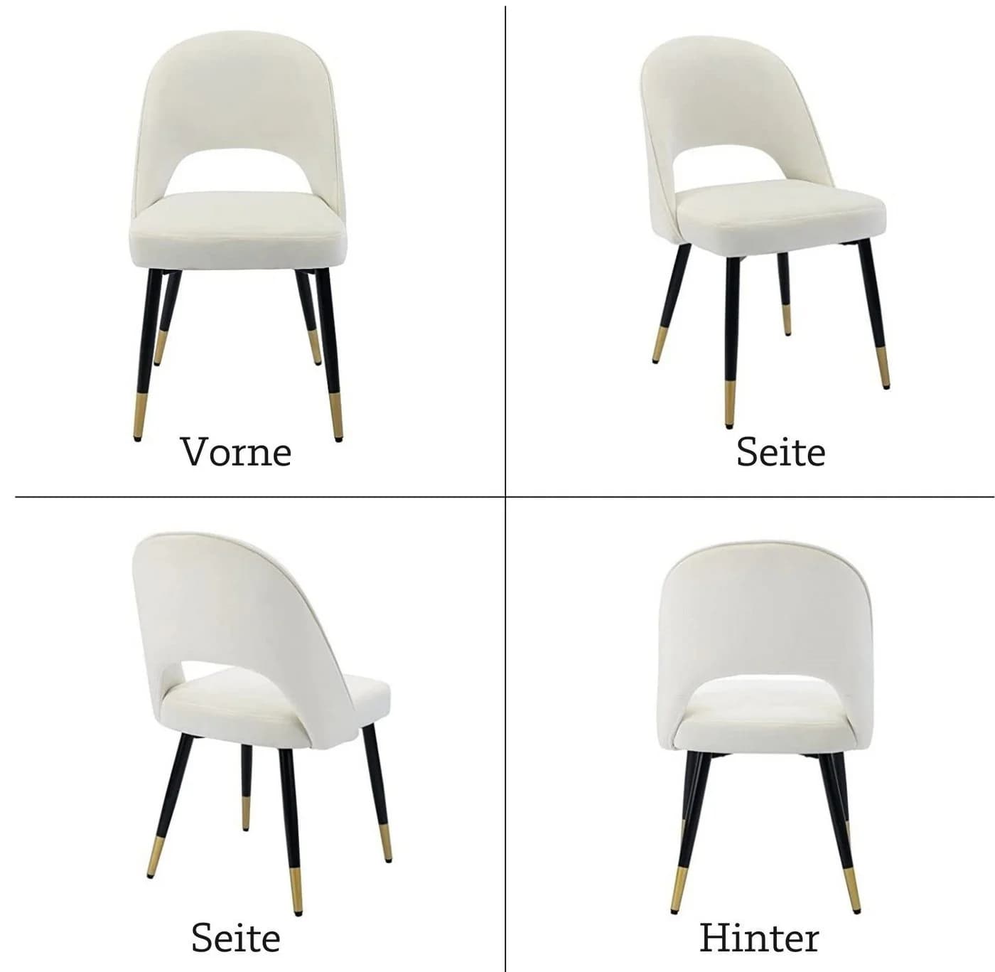 WAHSON OFFICE CHAIRS Esszimmerstuhl Samt 2er Set Beige - Bild 5