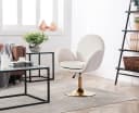 WAHSON OFFICE CHAIRS Loungesessel Samt Drehstuhl höhenverstellbar Beige Bild 1