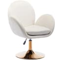 WAHSON OFFICE CHAIRS Loungesessel Samt Drehstuhl höhenverstellbar Beige Bild 2