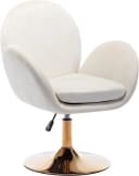WAHSON OFFICE CHAIRS Loungesessel Samt Drehstuhl höhenverstellbar Beige Bild 3