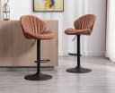 WAHSON OFFICE CHAIRS Barhocker 2er Set Barstuhl Bistrohocker mit Lehne Braun Bild 1
