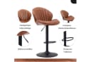 WAHSON OFFICE CHAIRS Barhocker 2er Set Barstuhl Bistrohocker mit Lehne Braun Bild 5