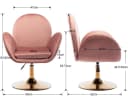 WAHSON OFFICE CHAIRS Loungesessel Samt Drehstuhl Höhenverstellbar Rosa Bild 1