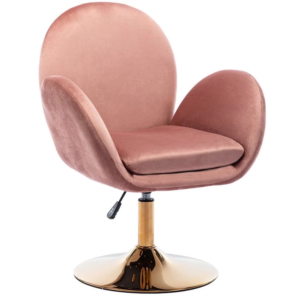 WAHSON OFFICE CHAIRS Loungesessel Samt Drehstuhl Höhenverstellbar Rosa - Bild 2