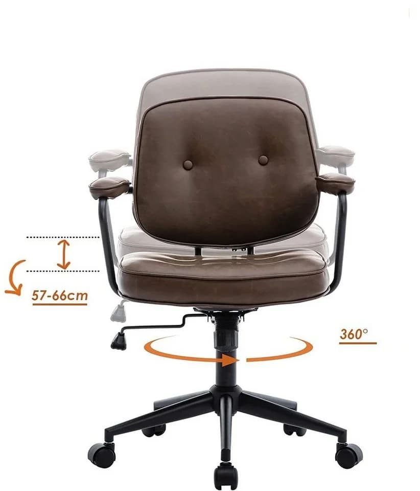 WAHSON OFFICE CHAIRS Bürostuhl Braun Kunstleder höhenverstellbar - Bild 5