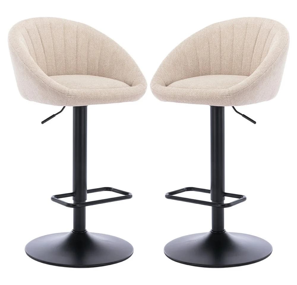 WAHSON OFFICE CHAIRS Barhocker höhenverstellbar drehbar Beige 2er Set - Bild 2
