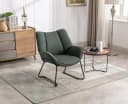 WAHSON OFFICE CHAIRS Loungesessel Grün Leinenstoff Bild 1