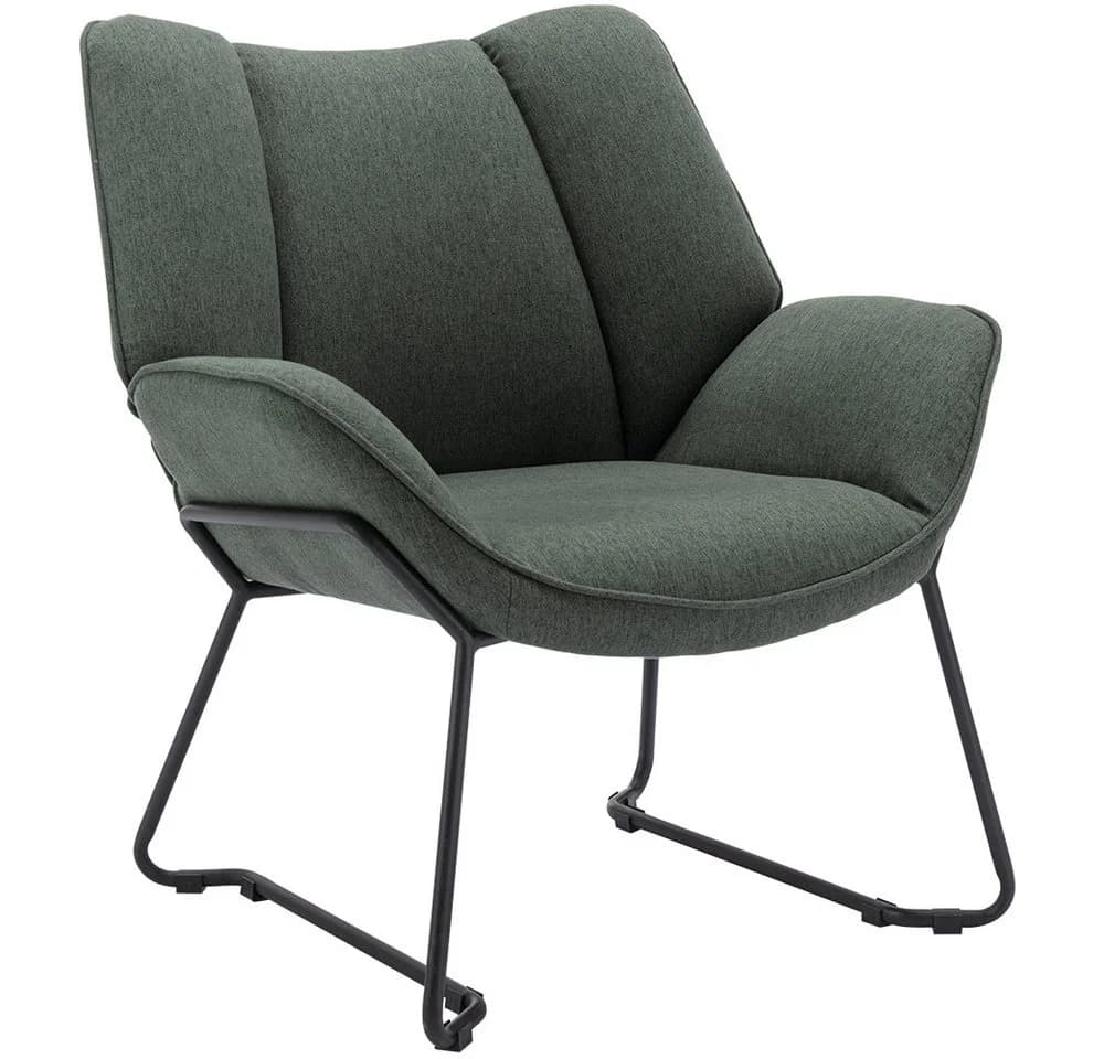 WAHSON OFFICE CHAIRS Loungesessel Grün Leinenstoff - Bild 2