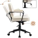 Wahson Bürostuhl Ledbezug Schreibtischstuhl höhenverstellbar Weiß Bild 4
