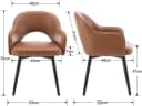 WAHSON OFFICE CHAIRS Esszimmerstuhl 2er Set Drehstuhl Samt Schwarz Bild 4