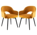 WAHSON OFFICE CHAIRS Esszimmerstuhl 2er Set Drehstuhl Samt Modern Bild 2