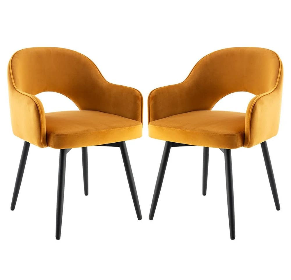 WAHSON OFFICE CHAIRS Esszimmerstuhl 2er Set Drehstuhl Samt Modern - Bild 2