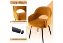WAHSON OFFICE CHAIRS Esszimmerstuhl 2er Set Drehstuhl Samt Modern Bild 4