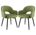 WAHSON OFFICE CHAIRS Esszimmerstuhl 2er Set Drehstuhl Grün Samt Bild 2