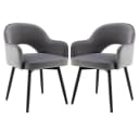 WAHSON OFFICE CHAIRS Esszimmerstuhl 2er Set Drehstuhl Grau Samt Bild 2