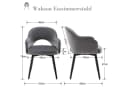 WAHSON OFFICE CHAIRS Esszimmerstuhl 2er Set Drehstuhl Grau Samt Bild 5
