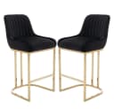 WAHSON OFFICE CHAIRS Barhocker Samt 2er Set Küchenhocker mit Lehne Weiß Bild 2