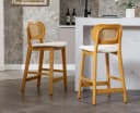 WAHSON OFFICE CHAIRS Barhocker Rattan 2/4er Set Beige Bild 1