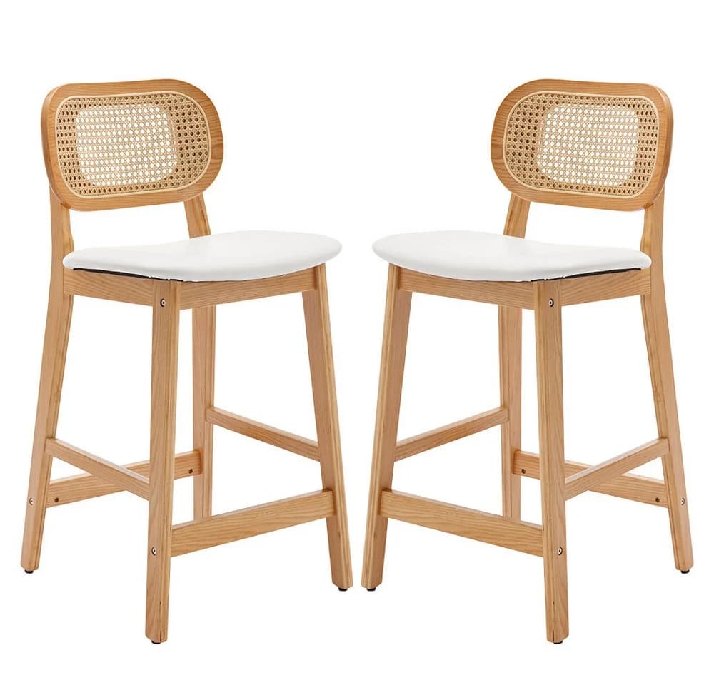 WAHSON OFFICE CHAIRS Barhocker Rattan 2/4er Set Beige - Bild 2