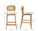 WAHSON OFFICE CHAIRS Barhocker Rattan 2/4er Set Beige Bild 3