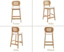 WAHSON OFFICE CHAIRS Barhocker Rattan 2/4er Set Beige Bild 4