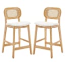 WAHSON OFFICE CHAIRS Barhocker Rattan 2/4er Set Weiß Bild 2