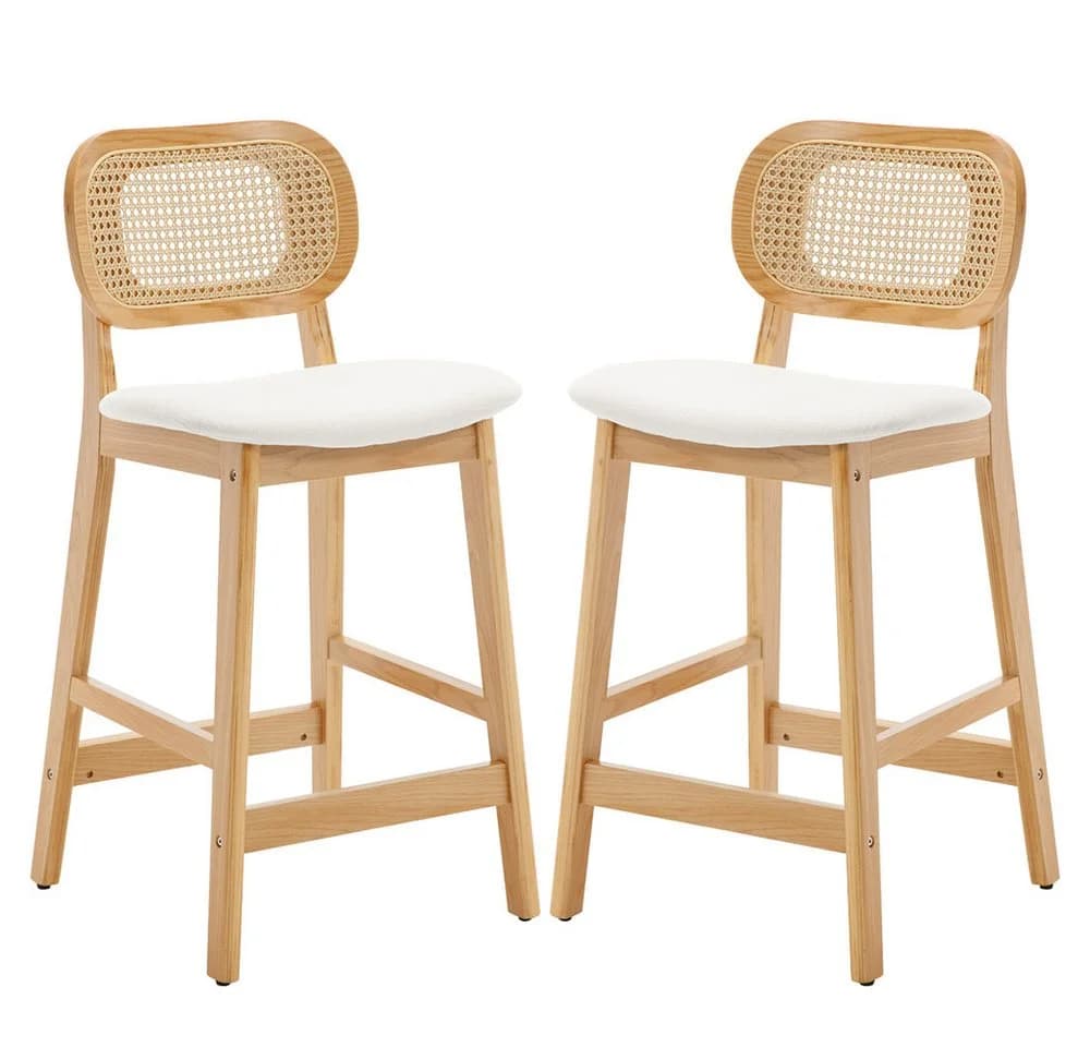 WAHSON OFFICE CHAIRS Barhocker Rattan 2/4er Set Weiß - Bild 2
