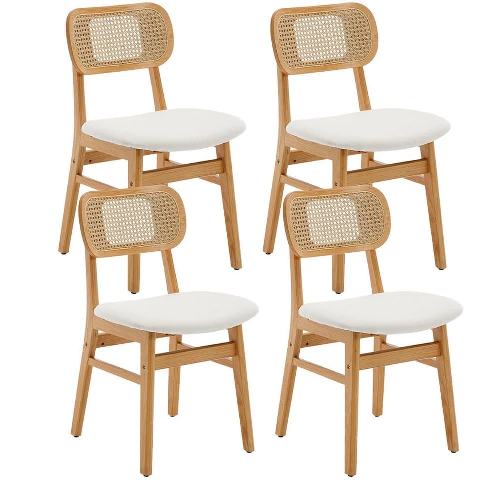 WAHSON OFFICE CHAIRS Esszimmerstuhl Rattansessel 2/4er Set Beige - Bild 2
