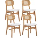 WAHSON OFFICE CHAIRS Esszimmerstuhl Rattansessel 2/4er Set Küchenstuhl Weiß Bild 2