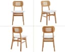 WAHSON OFFICE CHAIRS Esszimmerstuhl Rattansessel 2/4er Set Küchenstuhl Weiß Bild 5